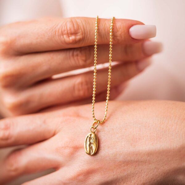 Bronze Angel Coin Silver Necklace