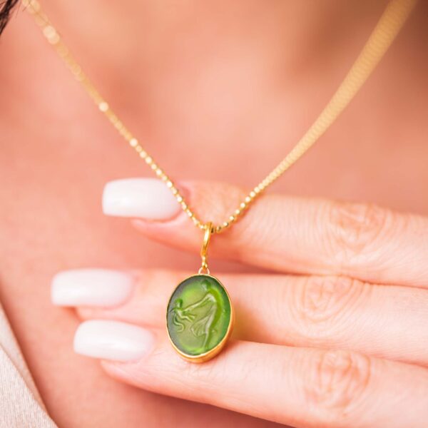 Mother & Child Enamel Intaglio Necklace II