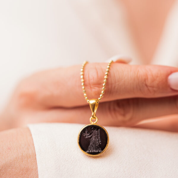 Angel Enamel Intaglio Necklace