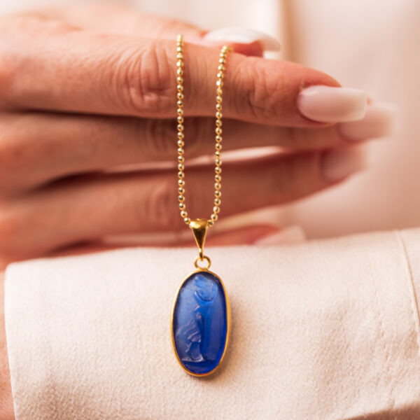 Enamel Artemis İntaglio Gümüş Kolye